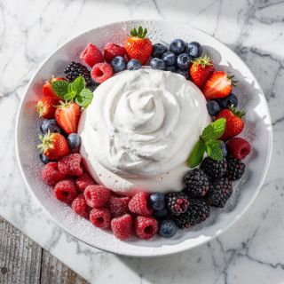Berry Pavlova with Coconut Cream