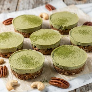 No-Bake Matcha Cheesecakes