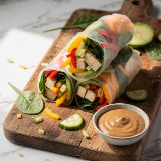 Easy Summer Rolls with 5-Minute Peanut Sauce