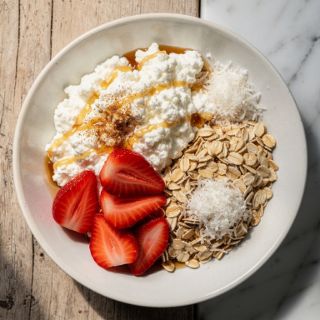 Strawberry Cottage Cheese Breakfast Bowl