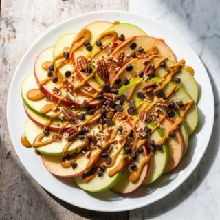Apple Nachos with Date Caramel Sauce