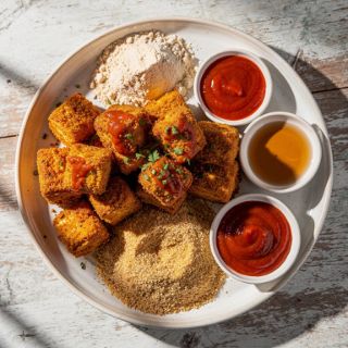 Buffalo Tofu Poppers (air-fryer!)