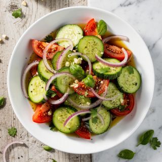 Cucumber Tomato Salad with Red Onion