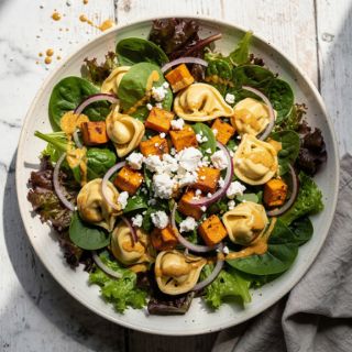 Holiday Tortellini Salad (with Pumpkin Vinaigrette!)
